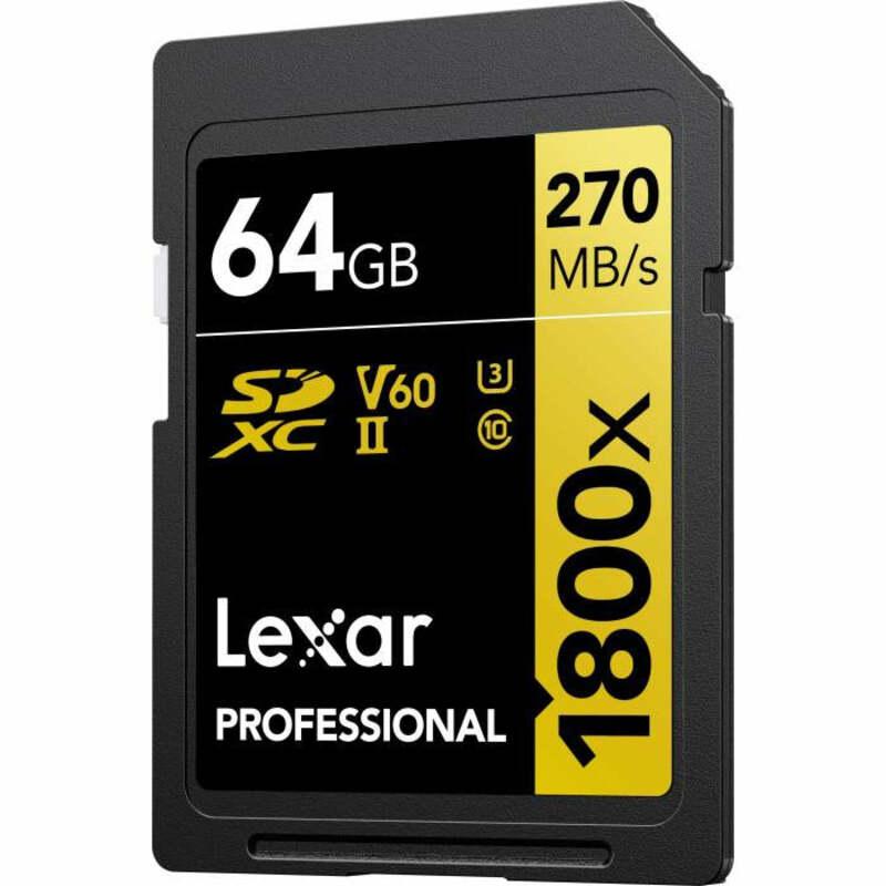 Lexar Professional 1800x SDXC UHS-II Card GOLD Series, 64GB