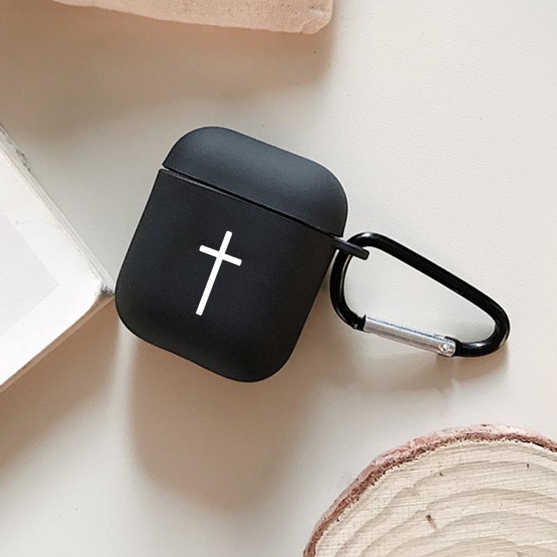 Cross Pattern Protective Case with Keychain for Wireless Earphone, TPU Case Compatible with AirPods 1 2 3 Pro Pro2, Earphone Accessories