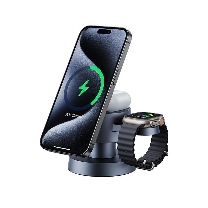 Portable Magnetic Wireless Charger, 4 in 1 Wireless Charger with Night Light, Multifunctional Wireless Charging Station for iPhone