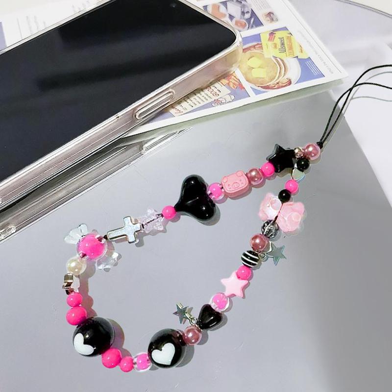 Cute Heart & Star Design Phone Lanyard, 1 Count Fashionable Phone Strap for Women & Girls, Universal Phone Accessories for Daily Use