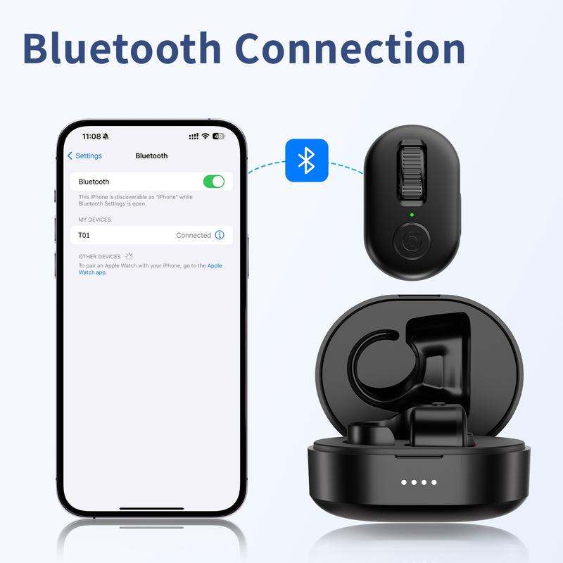 Scrolling Ring for TikTok,Remote Control for TikTok,Page Turner for Kindle App,Remote Control Scroller,for iPhone,iPad, iOS, Android,Pink,Black