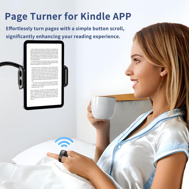 Scrolling Ring for TikTok,Remote Control for TikTok,Page Turner for Kindle App,Remote Control Scroller,for iPhone,iPad, iOS, Android,Pink,Black