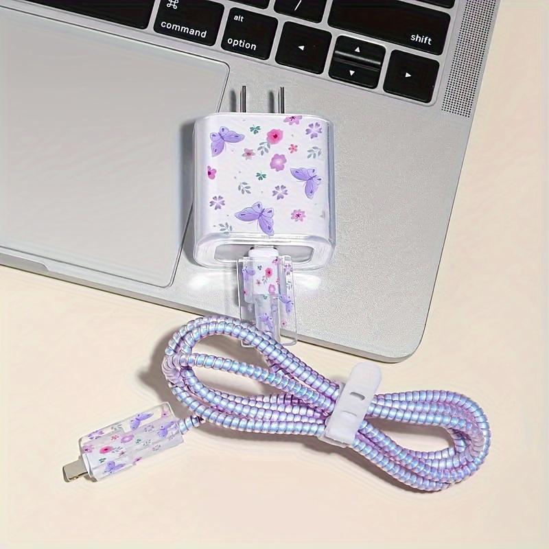 Cute Butterfly Pattern Charger Protective Case, Anti-breakage Charger Protective Cover, Phone Charger Head Case, Compatible with iPhone 18W 20W Charger