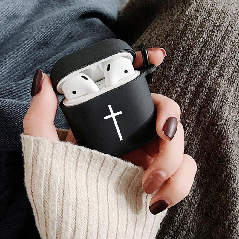 Cross Pattern Protective Case with Keychain for Wireless Earphone, TPU Case Compatible with AirPods 1 2 3 Pro Pro2, Earphone Accessories
