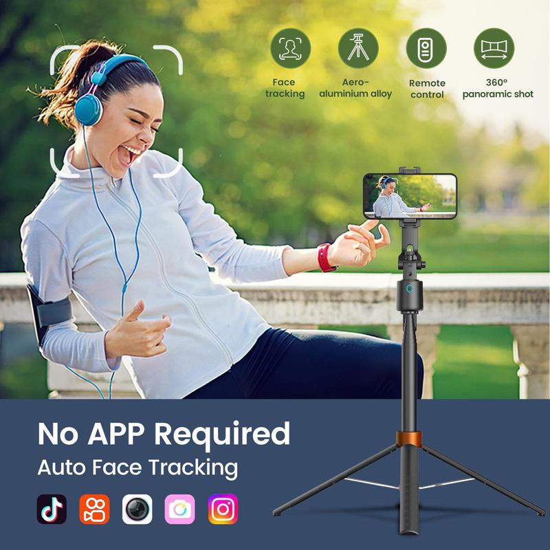 Retractable 1.8M Selfie Stick Tripod, 1 Count Selfie Stick with Face Tracking & Gesture Control, Selfie Accessories for Camera, Smartphone, Phone Accessories