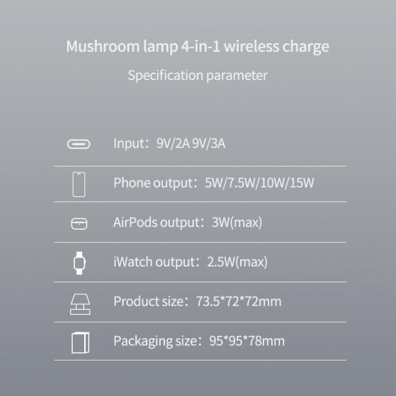 Portable Magnetic Wireless Charger, 4 in 1 Wireless Charger with Night Light, Multifunctional Wireless Charging Station for iPhone