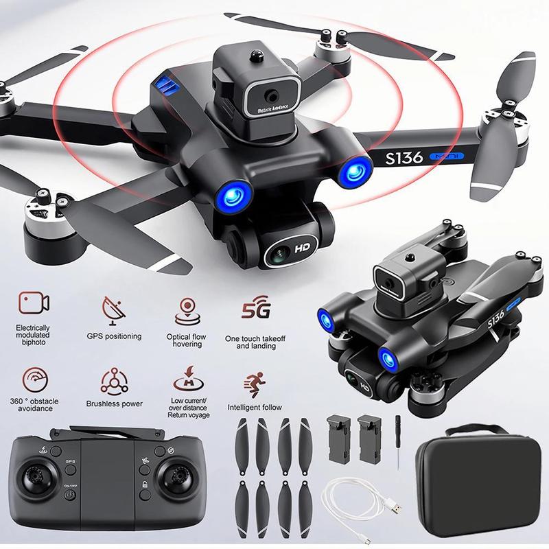 GPS Drone with 4K Camera for adults Beginner,Ult-Long Flight Time, Optical Flow, 5G Transmission Foldable FPV RC Quadcopter with Brushless Motors,No obstacle avoidance,GPS Auto Return Home,Intelligent Follow Me,2 batteries and Handbag Accessories Folding