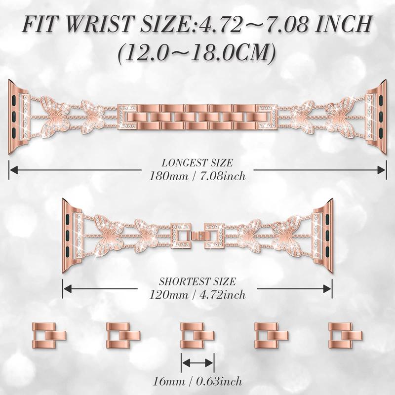 Butterfly Design Watch Band, Fashionable Watch Band for Women, Watch Band for Apple Watch, Smart Watch Accessories