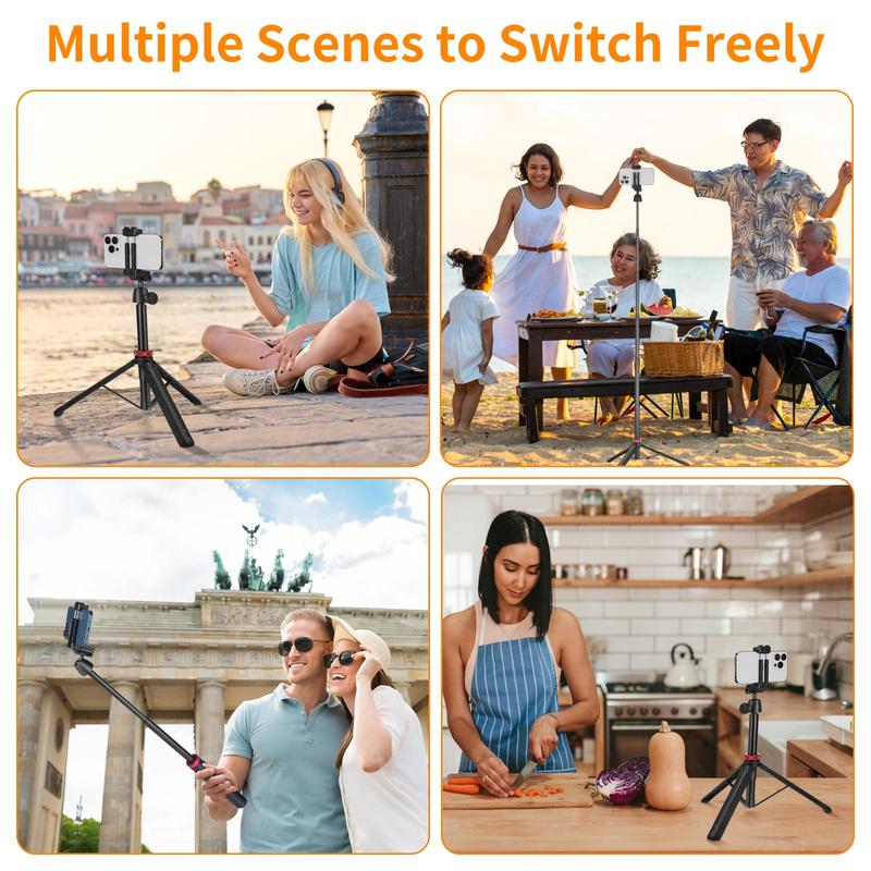 1.5m Selfie Stick Tripod Stand Phone Mount, 1 Count Extendable Cellphone Tripod Stand, Multifunctional Tripod for Phone Cold Shoe Camera for Live Streaming, Video Recording, Smartphone Accessories, Phone Holder, Selfie Stand