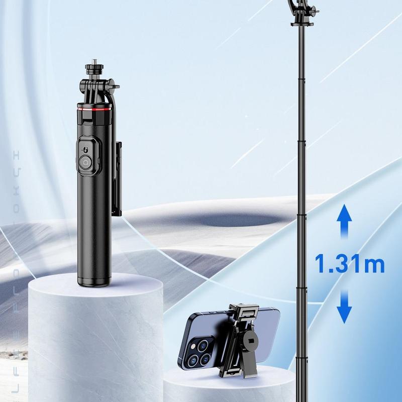 Selfie Stick Tripod with Dual Light, Aluminum Cell Phone Tripod Stand with Detachable Phone Holder & Wireless Remote, Tripod for Selfie Video Recording Vlog Live Stream