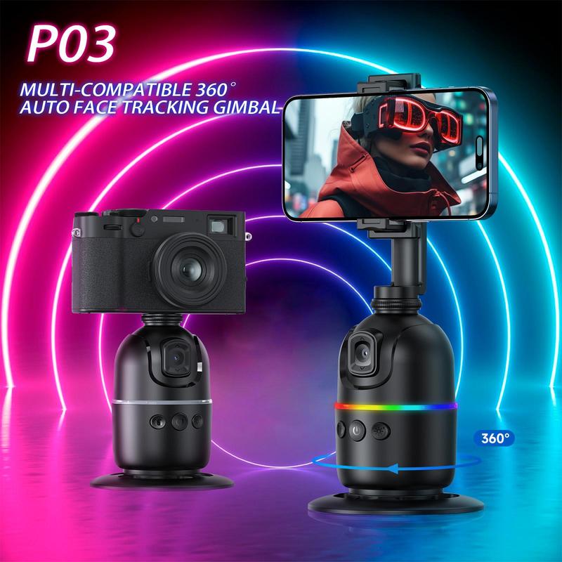 Smart 360-degree Auto Face Tracking Gimbal Stabilizer, 1 Count Multifunction Desktop Mobile Phone Stabilizer, Selfie Accessories Compatible with Smart Devices