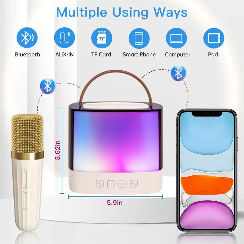 Wintory Karaoke Machine with Bluetooth Speaker and Flowing Light-Home KTV,Gifts Audio Compact Portable Smartphone Audio Compact Audio Compact
