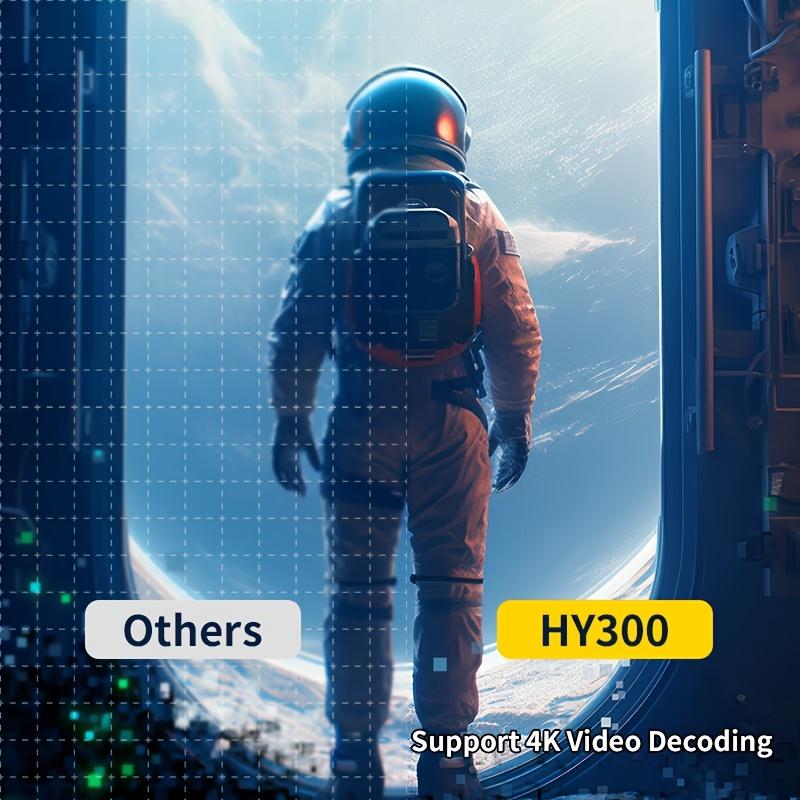 HY300 Pro Mini Portable Projector, 4K 260 ANSI Smart Projector With WiFi 6 Bluetooth 5.0, Screen Adjustment, 180 Degree Rotation, Home Video Projector Built-In Android 11.0 OS