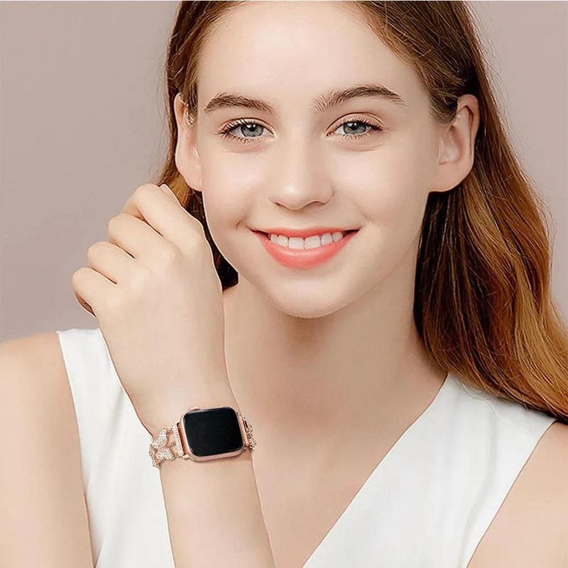 Butterfly Design Watch Band, Rhinestone Decor Watch Band for Apple Watch Ultra 38 40mm 42 44mm 46mm 45mm 49mm, Smart Watch Accessories