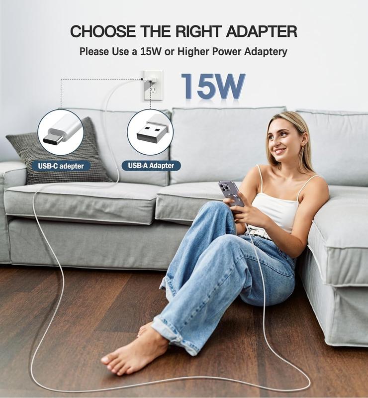 2-Pack 15W Magnetic Fast Charger for iPhone 16 15 14 & AirPods – MagSafe Compatible