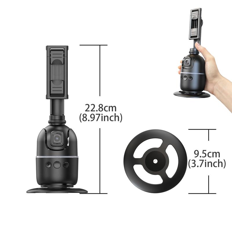 Smart 360-degree Auto Face Tracking Gimbal Stabilizer, 1 Count Multifunction Desktop Mobile Phone Stabilizer, Selfie Accessories Compatible with Smart Devices