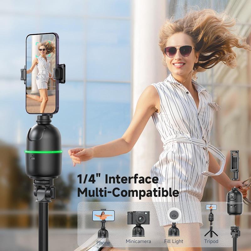 Smart 360-degree Auto Face Tracking Gimbal Stabilizer, 1 Count Multifunction Desktop Mobile Phone Stabilizer, Selfie Accessories Compatible with Smart Devices
