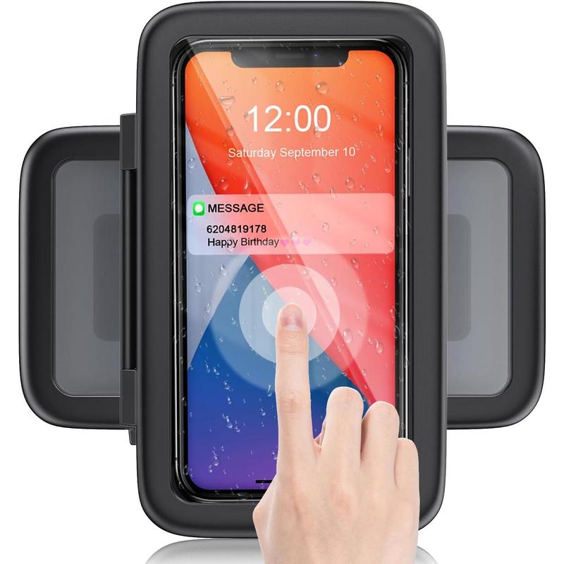 LC-dolida Shower Phone Holder Waterproof 480 Rotation Phone Stand Case Mount for Bathroom Batheub Kitchen Wall Mirro Compatible with iPhone 15 14 13 12 11 Plus Pro Max XS XR up to 6.8