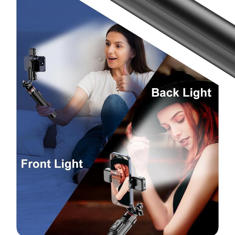 Selfie Stick Tripod with Dual Light, Aluminum Cell Phone Tripod Stand with Detachable Phone Holder & Wireless Remote, Tripod for Selfie Video Recording Vlog Live Stream
