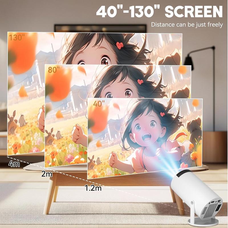Mini Projector with 2 One Game Controller and More than 1000 One Games Portable Overhead Projector 4K P Android 12 Bluetooth 5.2 WiFi 6 Automatic Keystone Home Movie Projector for Mobile Phone Laptop android tv projector smart projector round design