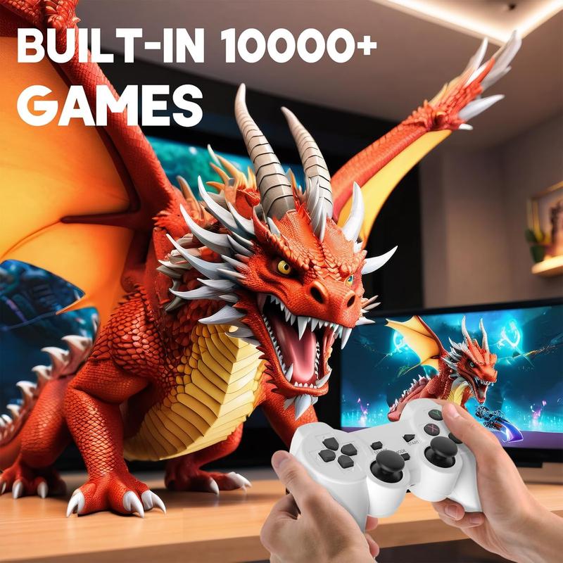 Mini Projector with 2 One Game Controller and More than 1000 One Games Portable Overhead Projector 4K P Android 12 Bluetooth 5.2 WiFi 6 Automatic Keystone Home Movie Projector for Mobile Phone Laptop android tv projector smart projector round design