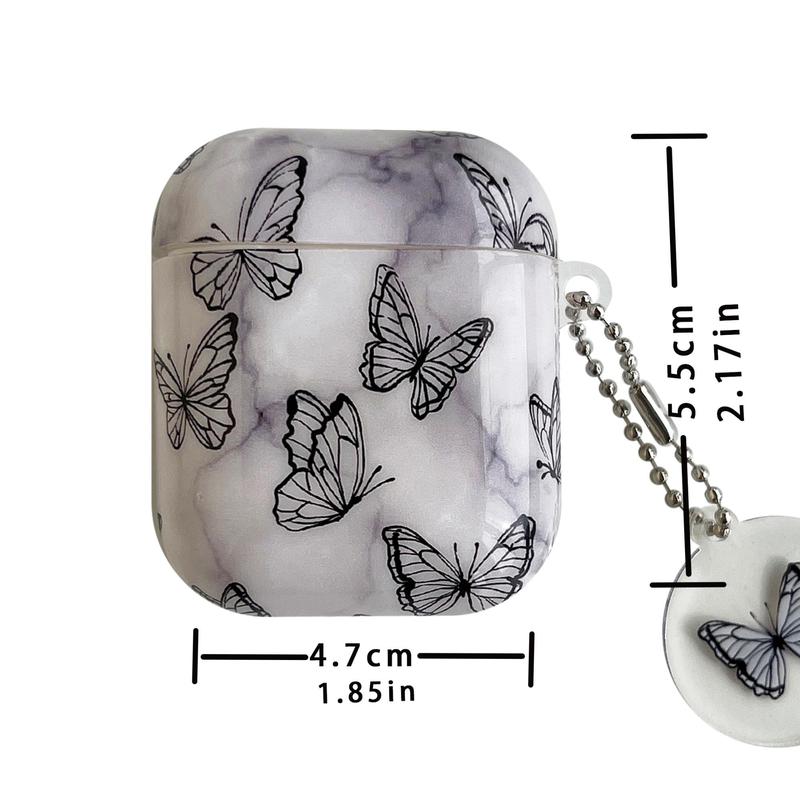 Butterfly Pattern Earphone Case with Hanging Pendant, 1 Count Anti-fall Decorative Earphone Protector Cover Compatible with AirPods2, AirPods3, AirPods Pro, Earphone Protective Case Accessories