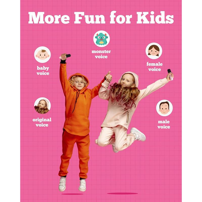 Mini Karaoke Machine for  with 2  Microphones,  Toys for Girls and Boys, Portable  Speaker with LED Disco Lights for Home Party, Birthday Gifts for Girls Boys (Pink)