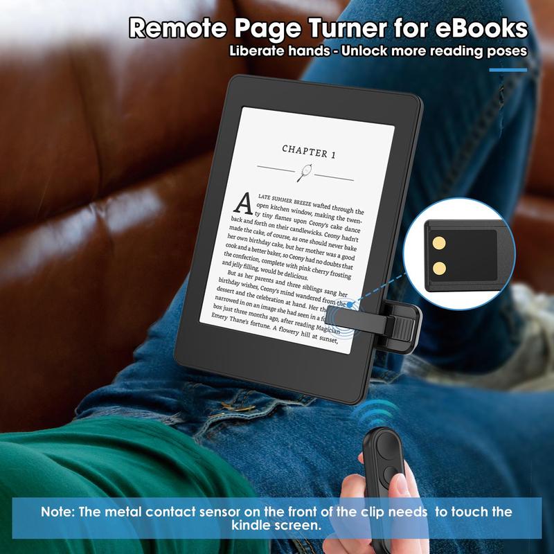 Remote Control Page Turner for Kindle Paperwhite Oasis Kobo, Rechargeable Clicker Page Turner Kindle Accessories for iPhone, iPad, Android Tablets, Page Turning Tool