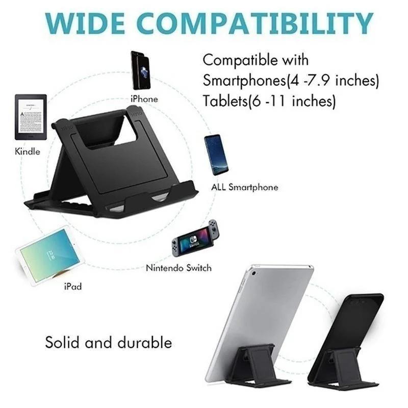 Foldable Tablet & Phone Holder, 1 Count Adjustable Desktop Tablet & Phone Stand, Lightweight Tablet & Phone Holder for Home Office