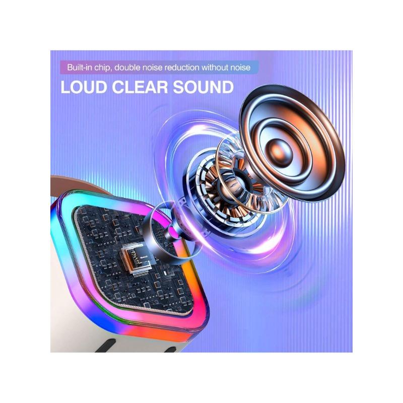 Karaoke Machine for Kids Adults,Mini Portable Blue-Tooth Karaoke Speaker,Mobile Phone External Speaker,With 2 Wireless Microphones and Dynamic Lights,Birthday Gift,Home KTV,Outdoor,Travel for Apple IPhone, IPad, Laptops,Gifts for Girls and Boys