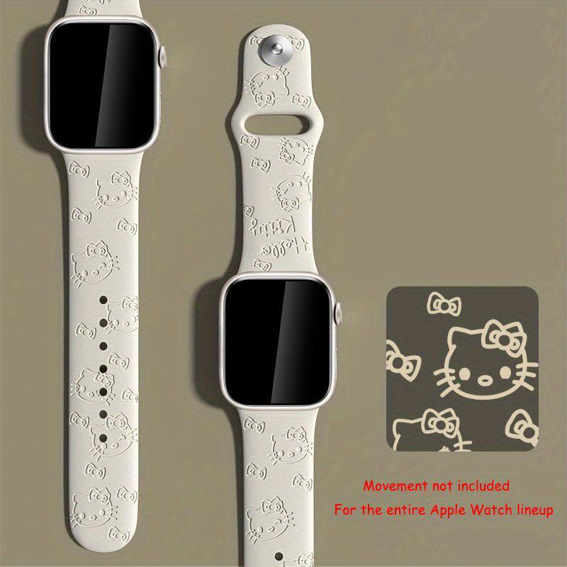 SANRIO Cute Pattern Silicone Watch Band (Band Only), 1 Count Adjustable Watch Band for Women & Girls, Wearable Accessories Compatible with iWatch Series