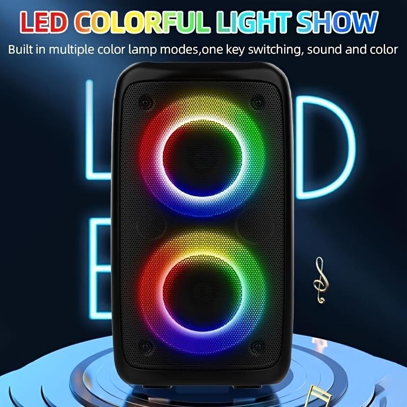 Color Light with Large Loudspeaker Box, Microphone, Stereo Speaker, Outdoor Wireless Stereo, Party Disco Light, TWS,TF, Aux, Mic Portable Wireless Speaker-Perfect Audio Companion!