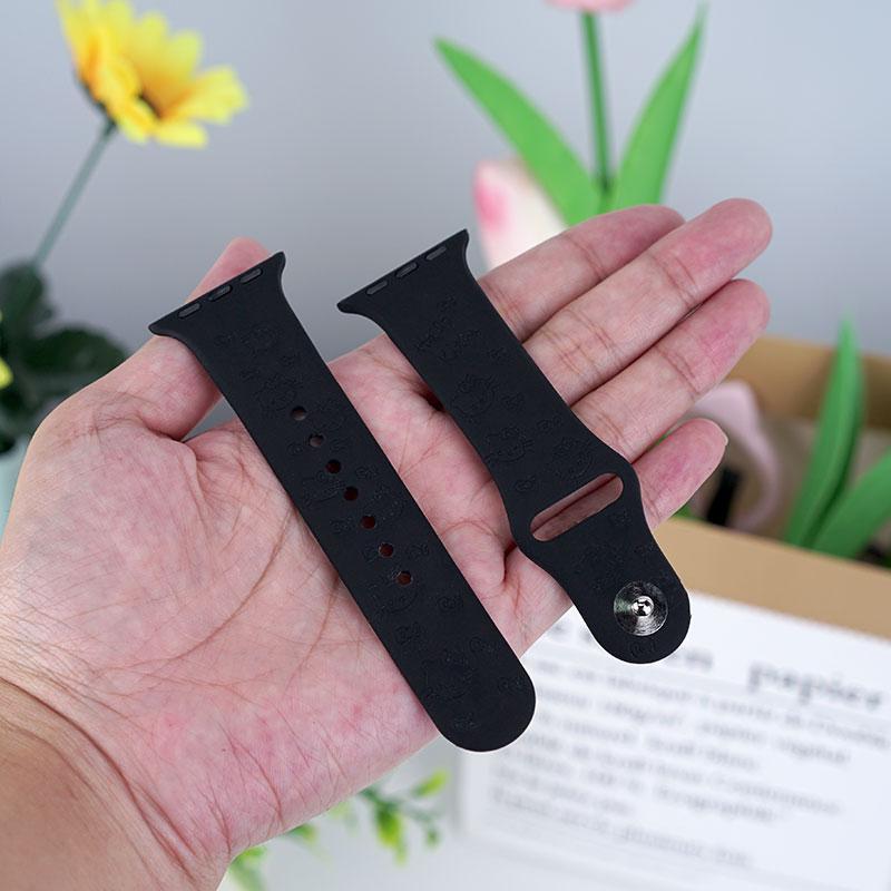 SANRIO Cute Pattern Silicone Watch Band (Band Only), 1 Count Adjustable Watch Band for Women & Girls, Wearable Accessories Compatible with iWatch Series