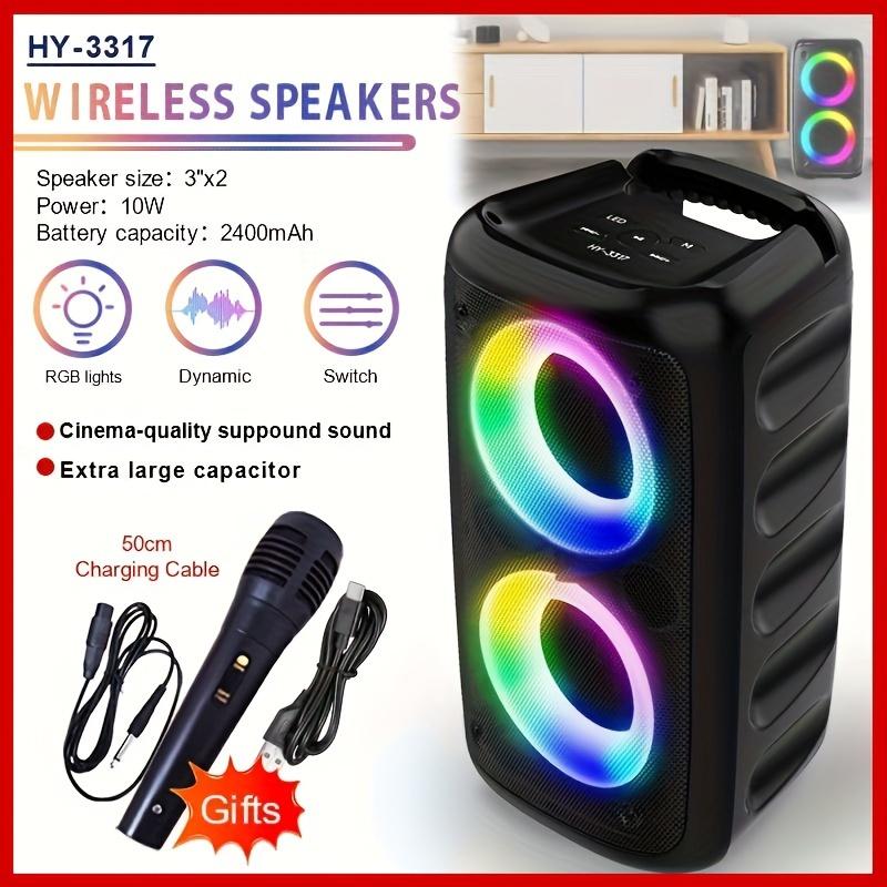 Color Light with Large Loudspeaker Box, Microphone, Stereo Speaker, Outdoor Wireless Stereo, Party Disco Light, TWS,TF, Aux, Mic Portable Wireless Speaker-Perfect Audio Companion!
