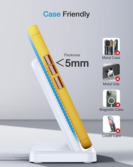 Wireless Charger  3 in 1 Samsung Charging Station for Galaxy  S24 S23 S22 S21 S20 Ultra Plus Z Fold Flip 6 5 4 3 S24 Ultra Flip Fold 5 4 3 Note 20, Galaxy Watch 7 （Not for 7ultra） 6  Watch 5 Pro 5 4 3 Active 2 1, Buds+ Pro Live(With Adapter)