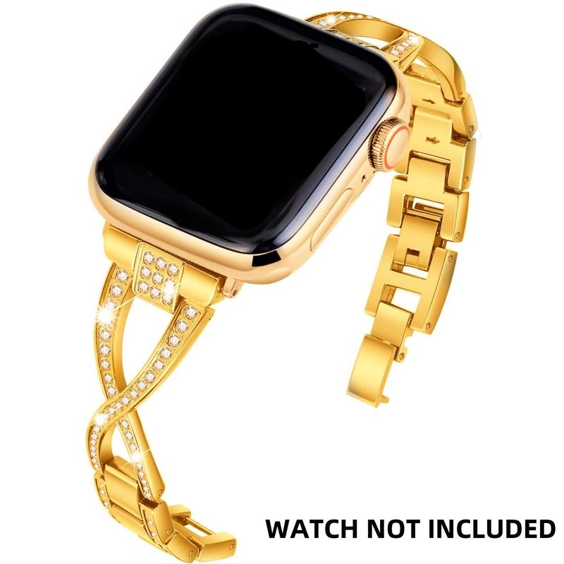 Fashionable Watch Band, Stainless Steel Watch Band for Women & Men, Wearable Accessories Compatible with Apple Watch Series