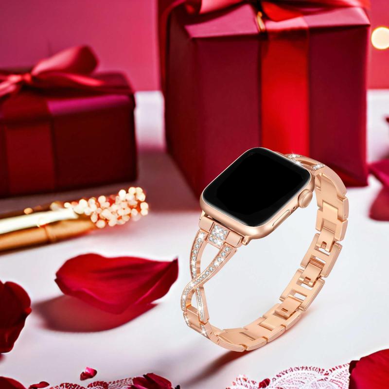 Fashionable Watch Band, Stainless Steel Watch Band for Women & Men, Wearable Accessories Compatible with Apple Watch Series
