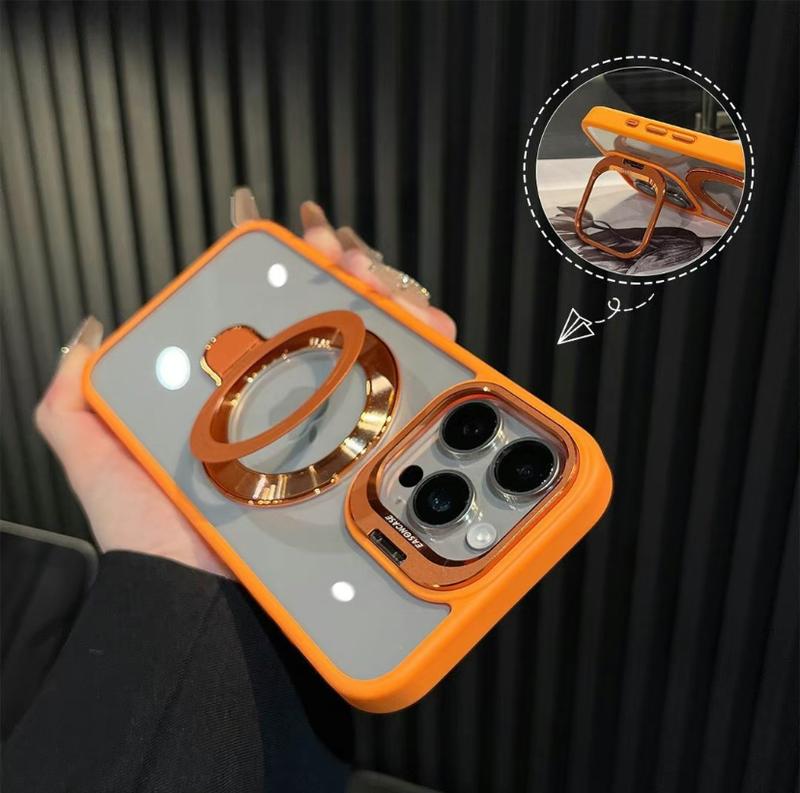 2024New Style Clear Magnetic Stand Phone case with Camera Stand Magnetic wireless charging for iPhone 16 15 14 13 12Pro Max 16 15 14 Plus Accessories Protector Accessories Protector Cellphone Casing iphonecase Screen Protector Protection Accessories