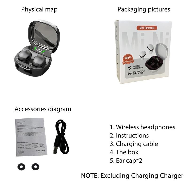 Wireless Earphone, In-ear Design Earbuds with Charging Case, Noise Cancelling Headphone for Work, Class, and Sleep, Earphone for Sports & Travel