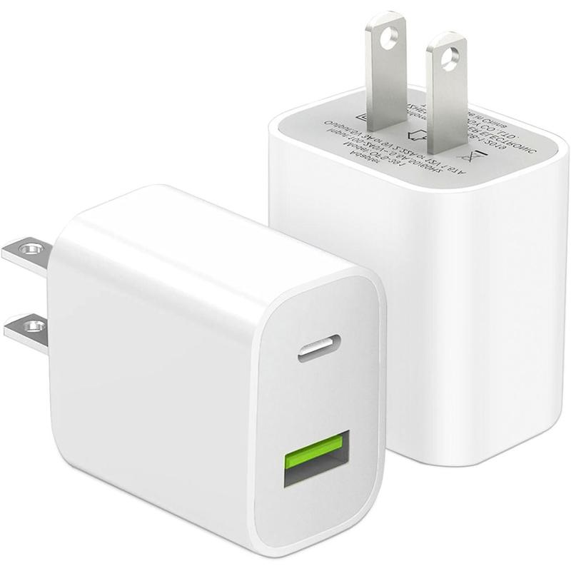 2 count USB C Charger Block, Dual Port Type C Wall Charger Fast Charging 20W Power Adapter Cube for iPhone 14 14 Pro 14 Pro Max 14 Plus 13 12 11, XS XR X, iPad, Samsung, More
