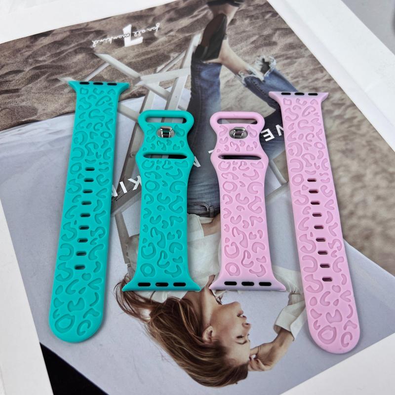 Engraved Leopard-print Design Watch Band (Band Only), 1 Count Durable Smart Watch Band, Wearable Accessories Compatible with iWatch Series
