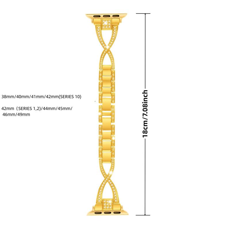 Fashionable Watch Band, Stainless Steel Watch Band for Women & Men, Wearable Accessories Compatible with Apple Watch Series