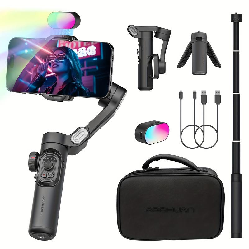 3-Axis Phone Gimbal Stabilizer XE Combo1 Kit with 73CM Extension Rod, Follow Focus Wheel, Inception Mode, Premium Storage Bag for Smartphones and Android Phones