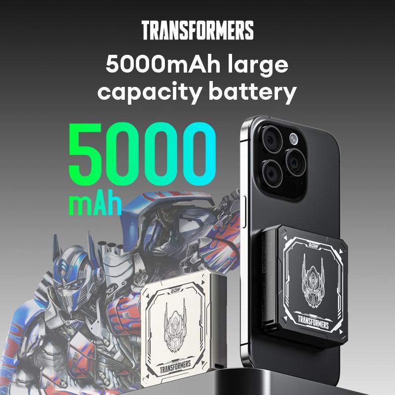 TRANSFORMERS TF-D30 20W Fast Charging Magnetic Power Bank, 5000mAh Portable Magnetic Power Bank, Portable Charger for iPhone & Android