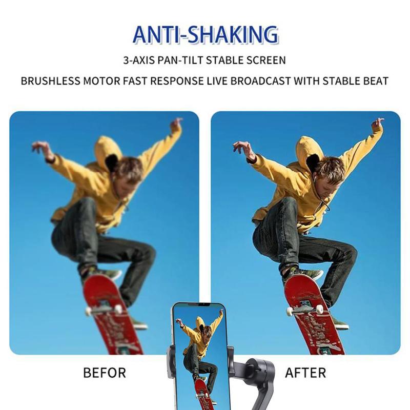 3-axis Gimbal Stabilizer, 1 Count Anti Shaking Handheld Pan Tilt Stabilizer, Automatic Balance Phone Holder for Vlog, Sports, Travel, Live Streaming & Party, Stocking Fillers Gift