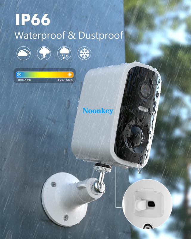Noonkey 3K Solar Rechargeable Wireless Security Camera Outdoor,  Battery Powered WiFi Security Camera with Spotlight & Siren Alarm, AI Detection for Home Security, Color Night Vision, 2-Way Speaker, Waterproof, Cloud SD Card Storage,Work with Alexa Cable