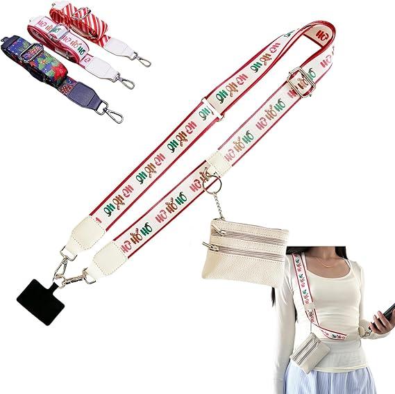 Christmas style，Phone Strap Crossbody Clip and Go Strap forPhone with Wallet Portable Crossbody Beautiful,.Comfortable, Adjustable Phone Strap withZippered Pouch Accessories Card Smartphoneclip and phonelanyard wrist lanyard