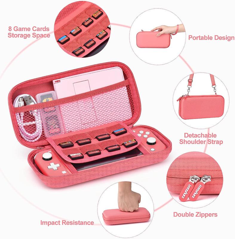 innoAura Switch Lite Case 17 in 1 Accessories Bundle with Switch Lite Carrying Case, Switch Game Case, Switch Lite Screen Protector, Switch Thumb Grips