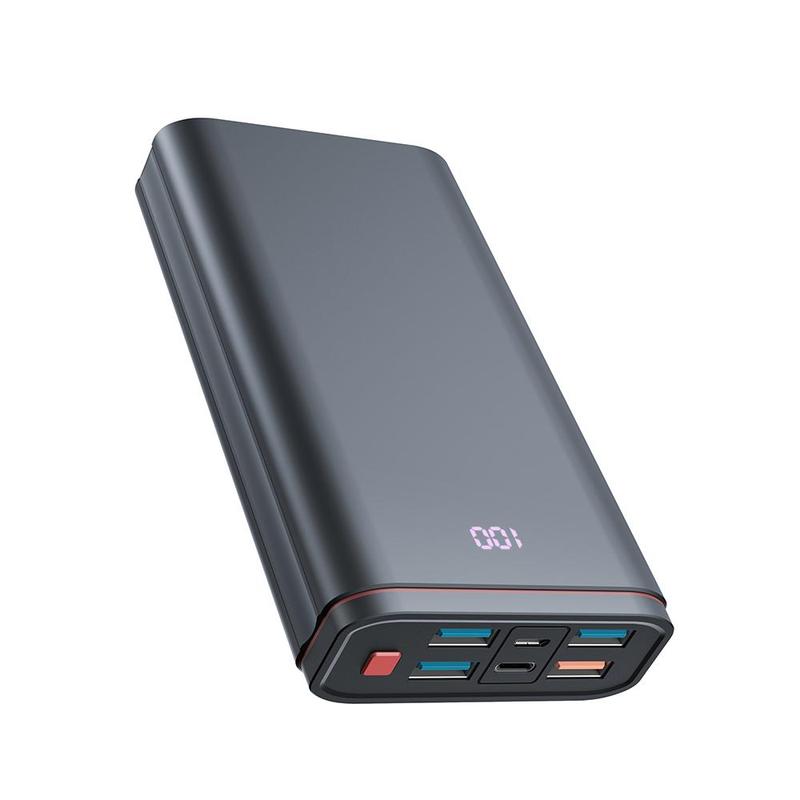 Portable Charger, 20000mAh Power Bank with 4 USB-A Ports, QC18W Type-C Output Input Fast Charging Adapter with LED Digital Display for Phone Tablet, Stocking Fillers Gift