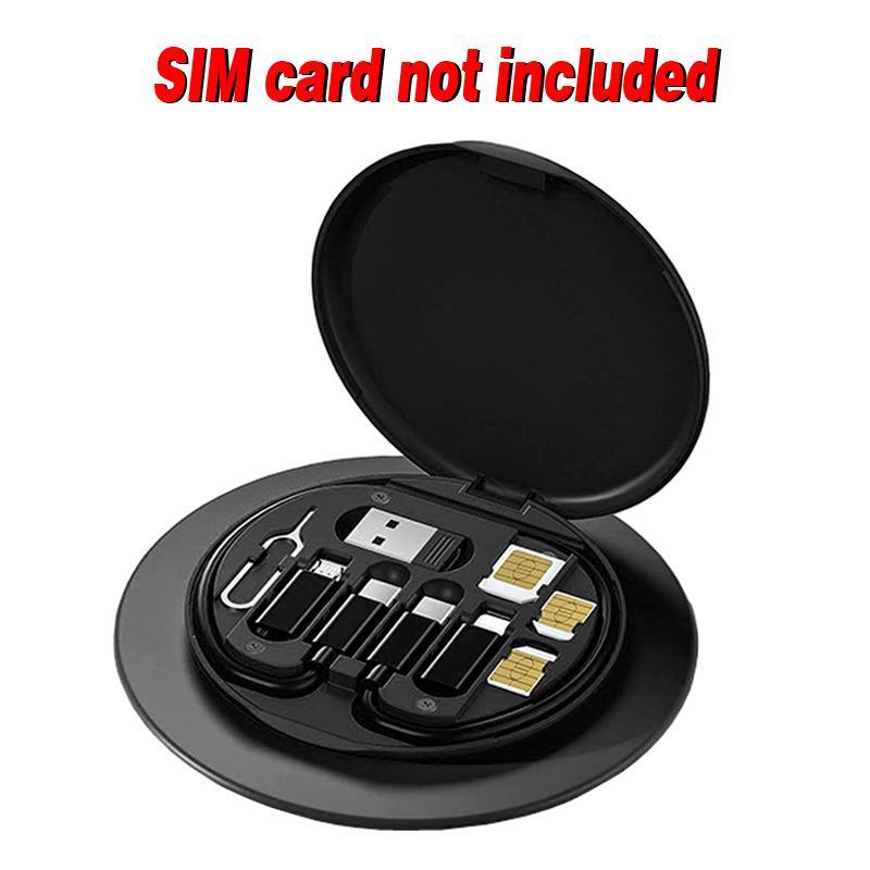Portable USB Adapter Cable Conversion Set with Storage Box, Convertor USB C To Lightning Type C Micro USB Adapter Set Without SIM Card, Phone Accessories